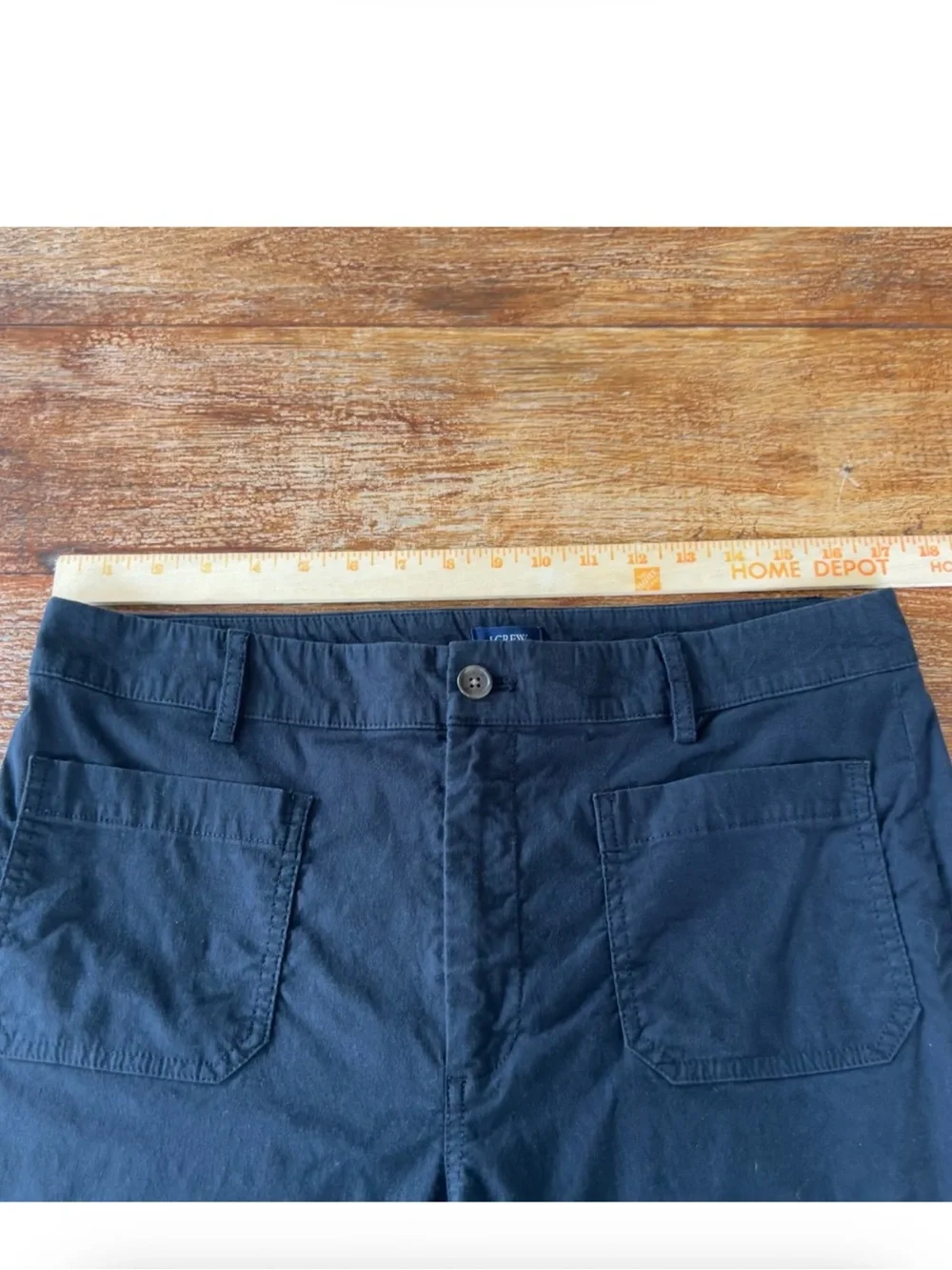 J.Crew Factory Lizzie High Rise Patch Pocket Wide Leg Pants Black Size 31
